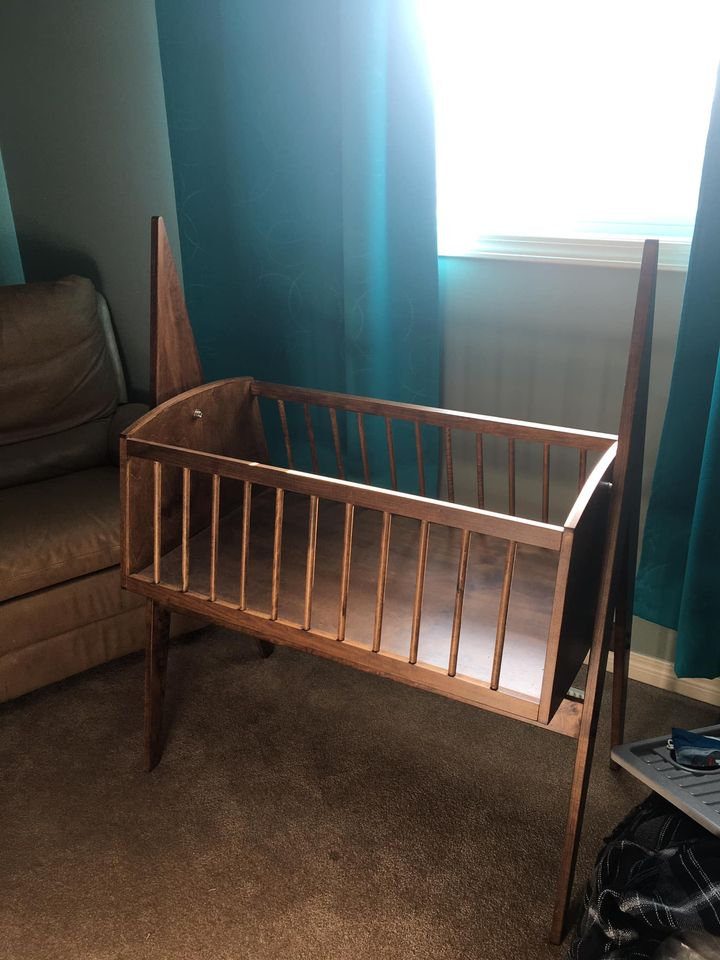 Handmade wooden cradle